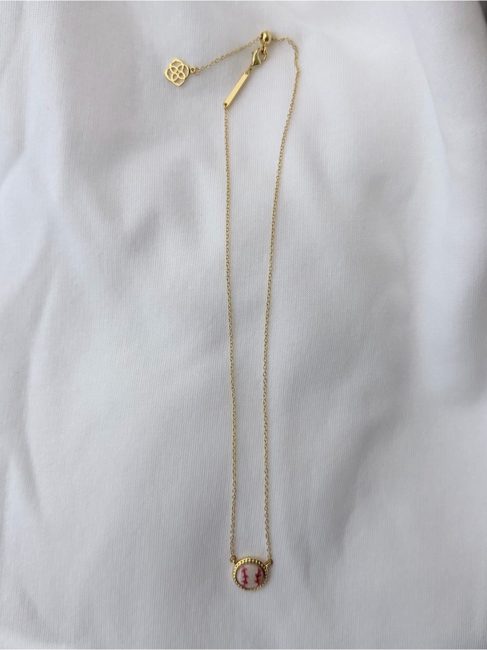 Kendra Scott Gold Necklace with Baseball Pendant